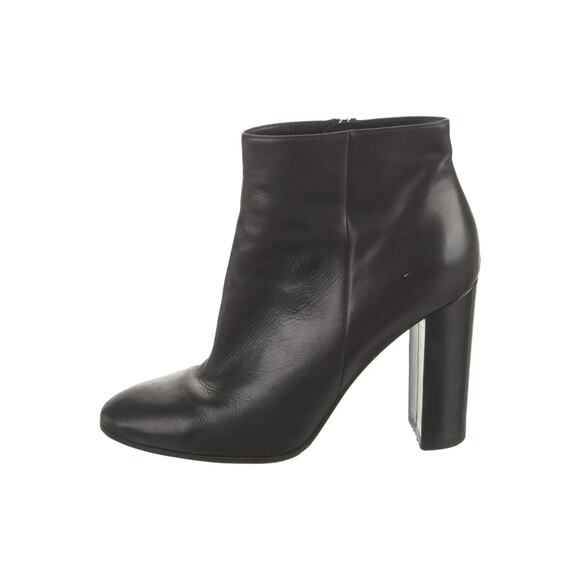 Gianvito Rossi Ankle Boots Almond Toe Leather Ankle Boots Black Size 38.5 - Picture 2 of 12